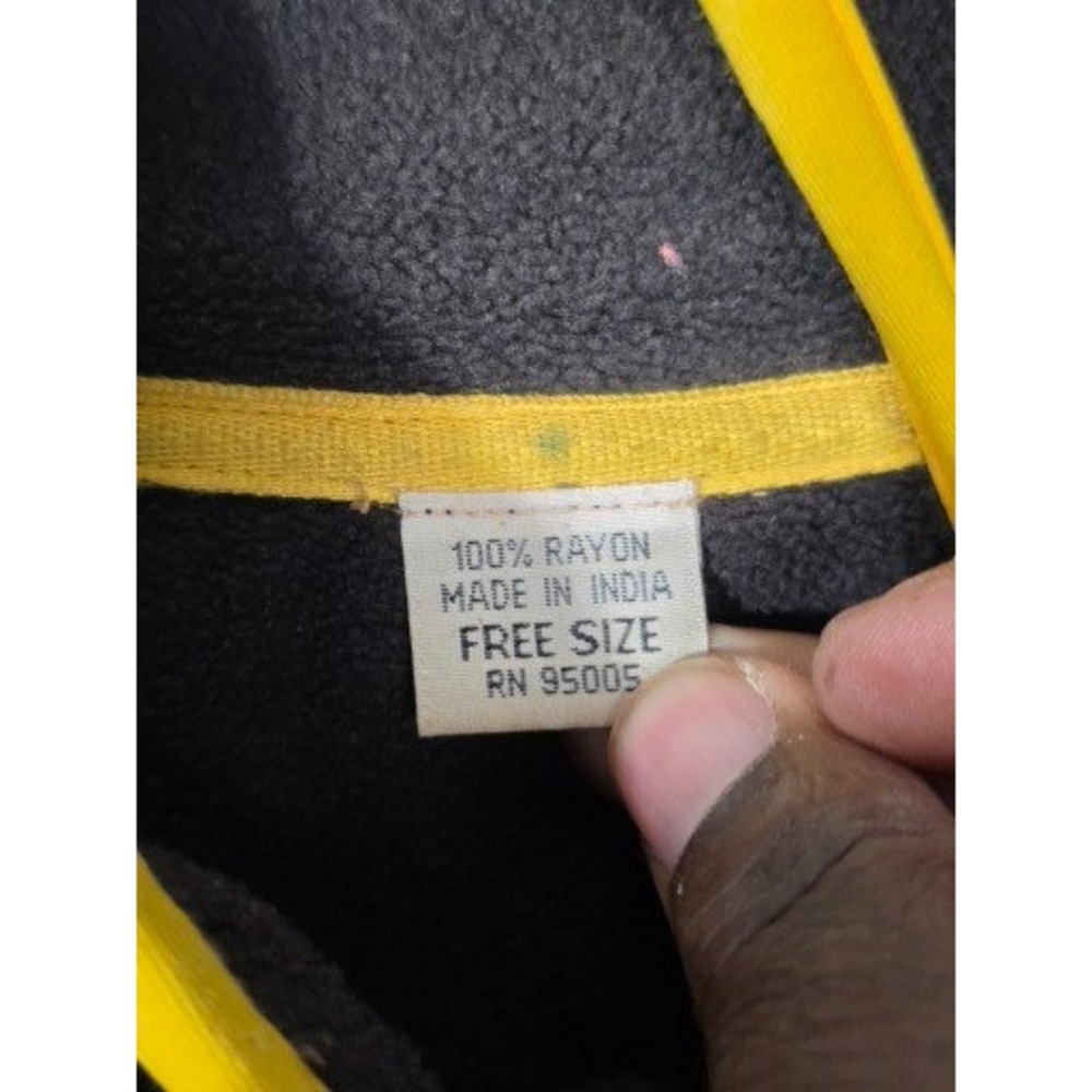 VTG Pittsburgh Steelers Fleece‎ Jacket Full Zip Mens Free Size Black Yellow Logo - Picture 3 of 9